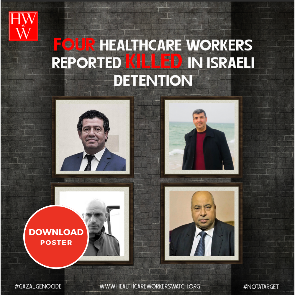 Killed HCWs in Israeli Detention and Torture Facilities Posters